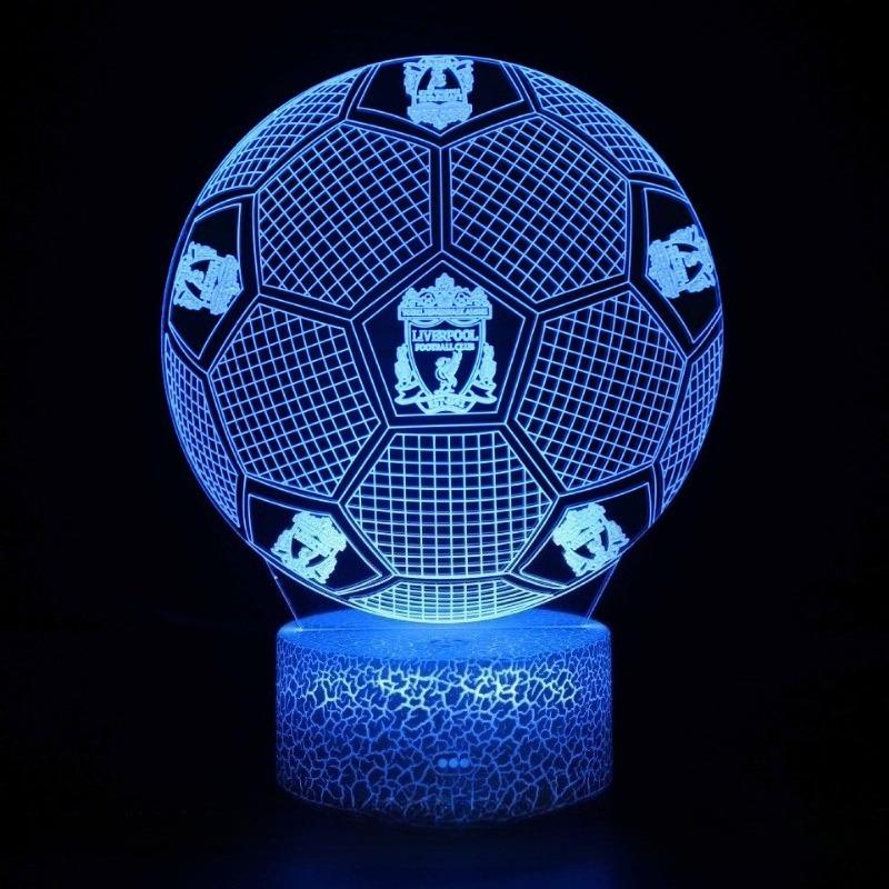 Five Major Leagues Football Club Team Standard 3D Night Light LED Colorful Touch Remote Control Night Light