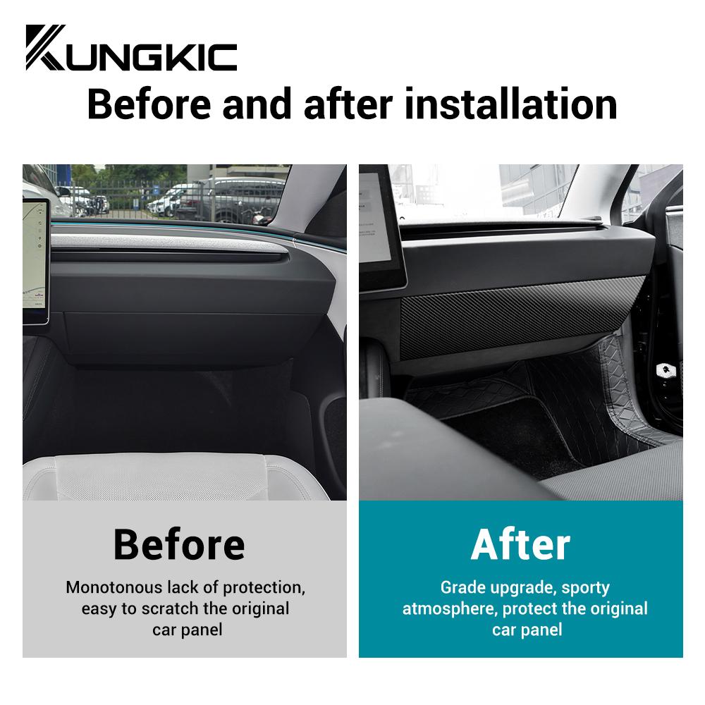 Real Soft Carbon Fiber For Tesla Model 3 Highland 2025 Co-pilot Instrument Console Panel Trim Sticker Car Interior Accessories