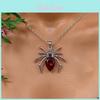 Gothic Dark Spider Pendant Necklace For Men Women Halloween Cosplay Jewelry