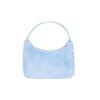 Prada Re-Edition Embroidered Logo Accent 2000 Soft Terry Fabric Hobo Shoulder Bag Mini Women bags Light-Blue Black 1NE515_2DXO_F0D4O