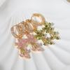1 Pair Fashion Flowers Dangle Earrings for Women Zirconia Earring Jewelry Wedding Party Accessories
