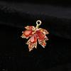 Autumn Leaf Pendant 2/4/5/10Pcs Rhinestone Maple Charm, Golden Plated Pendant, Fall Jewelry Making Supplies Decor for DIY Earrings Necklace
