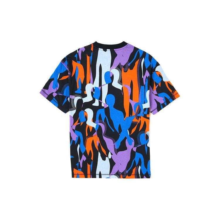 Li Ning Sports Basketball Series Loose Casual Round Neck Short Sleeve T-Shirt Men T-Shirts Black Orange AHSR361-2