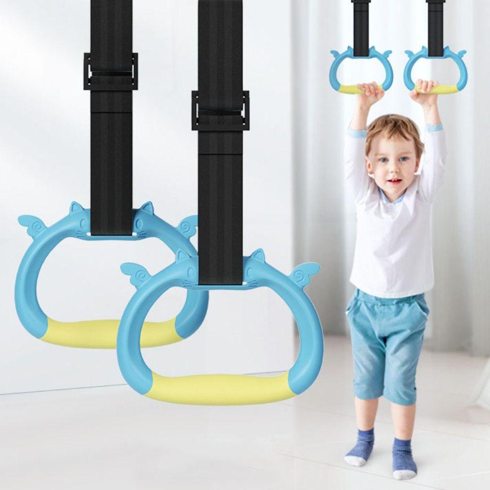 Adjustable Straps Children Gymnastic Rings Arm Strength Strength Training Ring  Home Exercise
