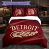 Detroit Red Wings Muster Mikrofaser 3-teiliges Bettwäsche-Set Dekor Bettbezug-Set Für Schlafzimmer Heimgebrauch