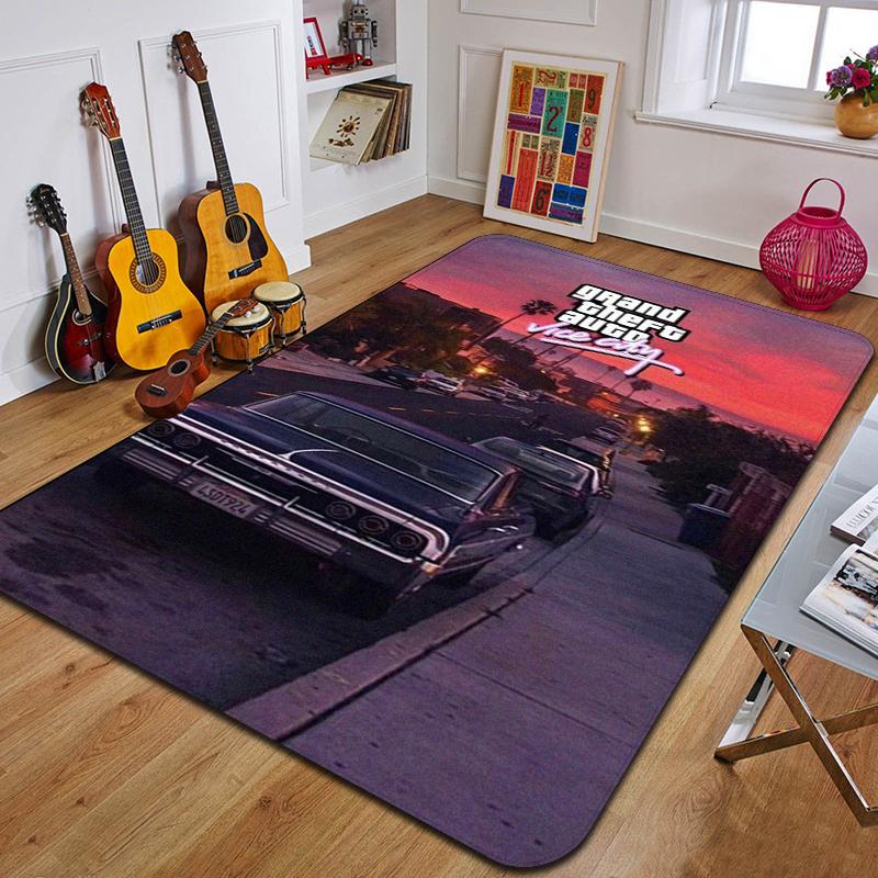 G-Grand Theft Auto Gedruckter Teppich Mode Yogamatte Schlafzimmer Dekoteppich Wohnzimmer Dekorative Bodenmatte Geburtstagsgeschenk