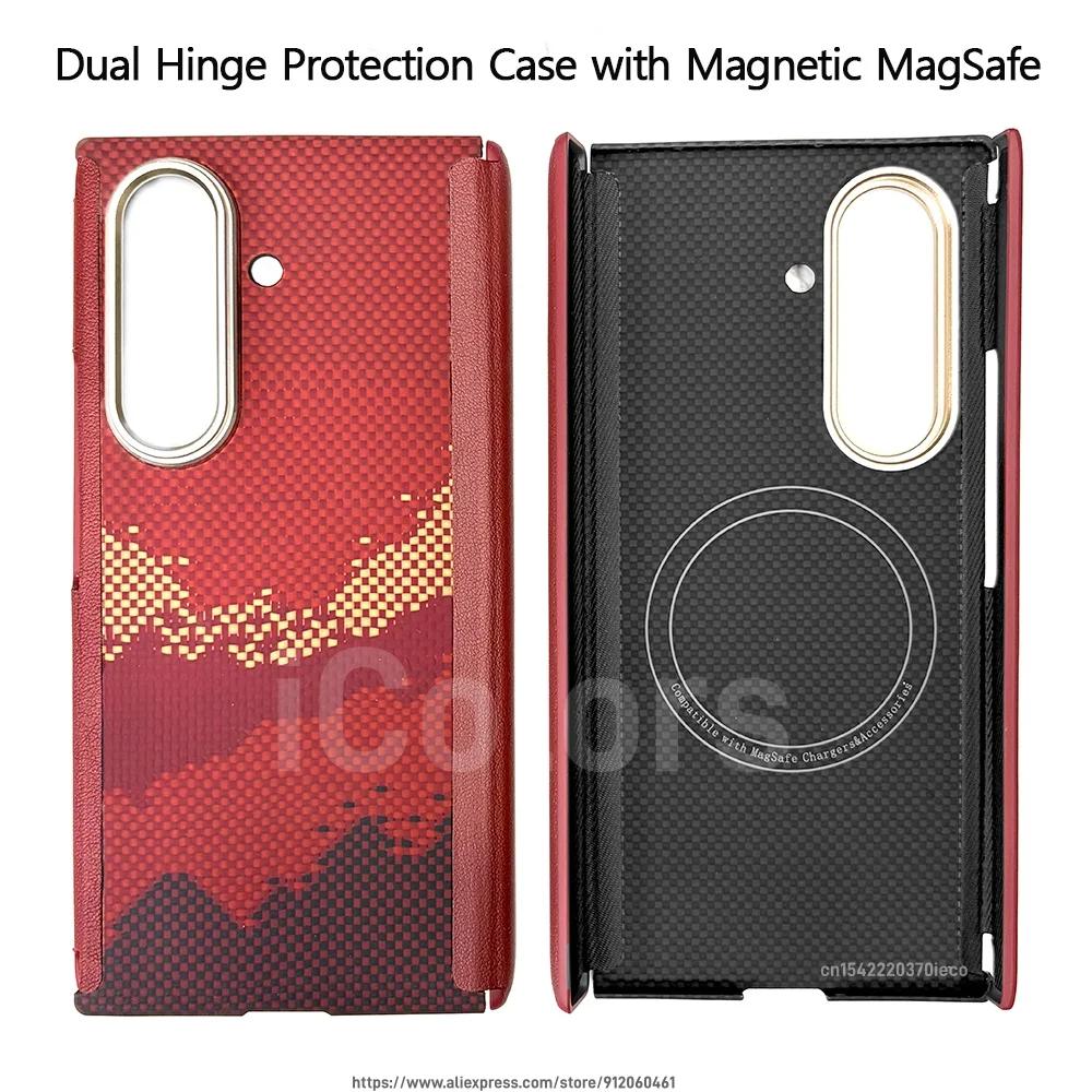 Dual Hinge Axis Case For Samsung Galaxy Z TriFold Aramid Carbon Fiber Case Magnetic MagSafe Cover Ultra Thin Lightweight