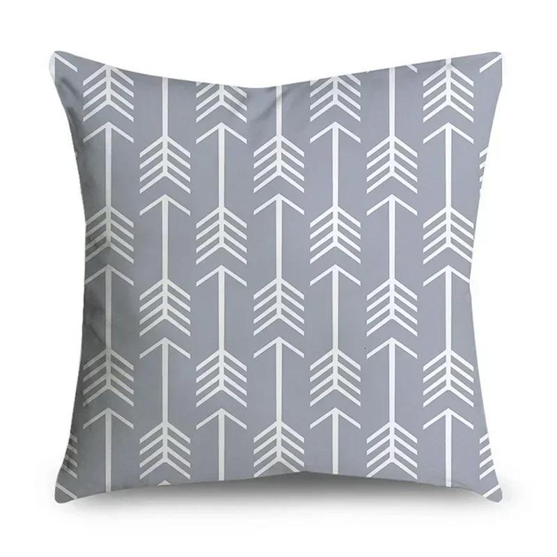 Home Decor Grey Stripe Geometric Cushion Cover Sofa Cover Bedroom Sofa Pillow Cover
