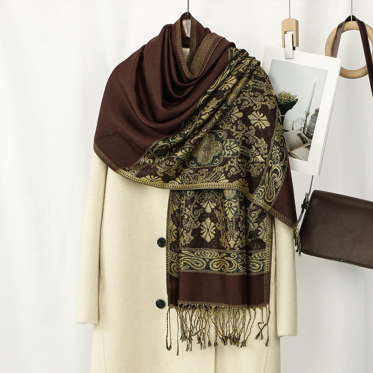 

Мусульманский длинный шарф с кисточками и принтом пейсли, исламский женский головной платок, шарф на шею, мягкий, легкий, модный хиджаб-аксессуар