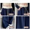 Lazy wide-leg pants women's spring and autumn new high-waisted loose sweatpants drape contrasting color mopping casual trousers