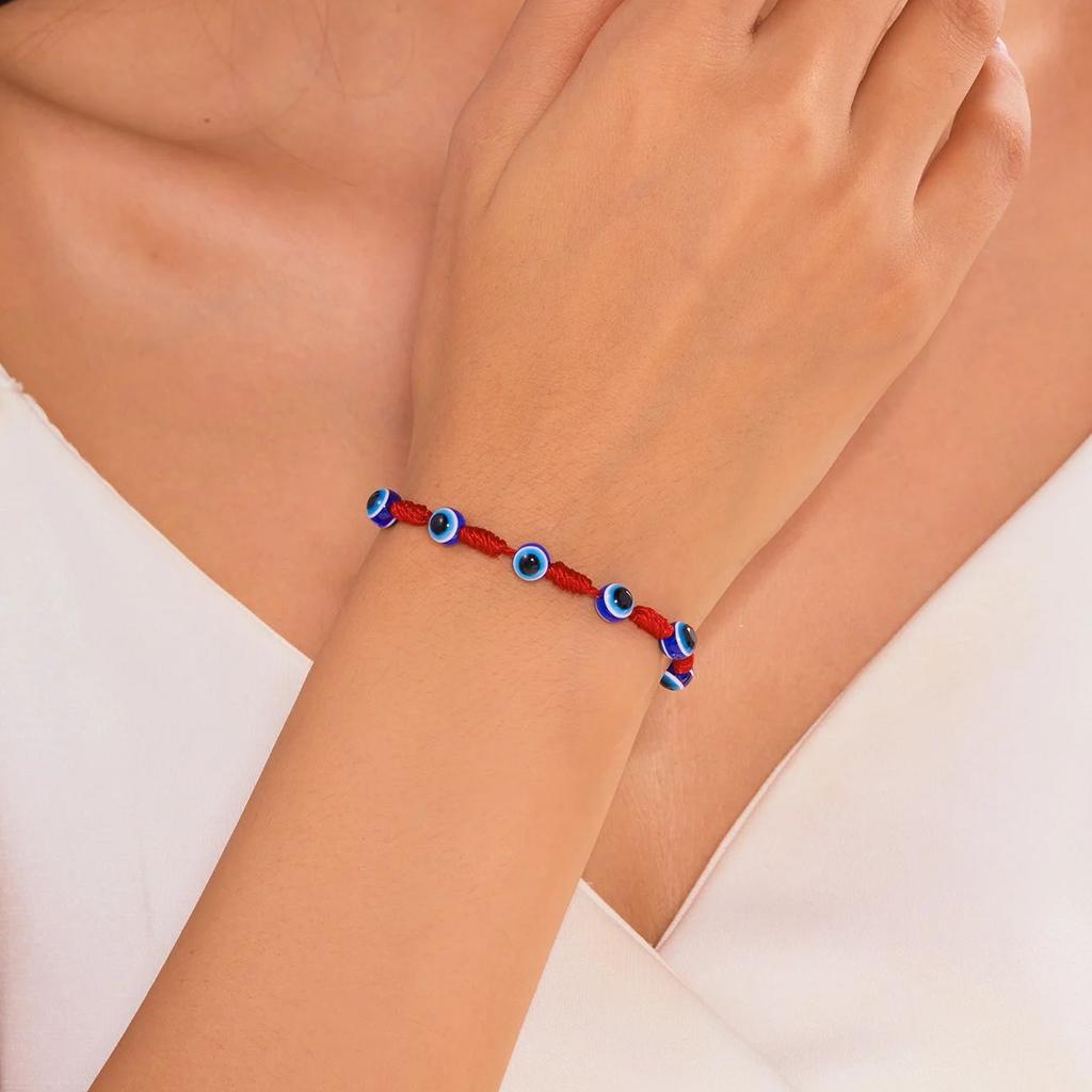 Nuovo Design 10 Stili Corda Rossa Portafortuna Occhio Blu Braccialetti per Donne Braccialetti Intrecciati Fatti a Mano per Coppie Amuleti Gioielli di Amicizia