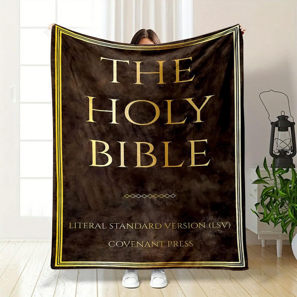 Holy Bible Print Blanket Printed Blanket for Living Room Bed Couch lunch break Soft Cozy Blanket for Friend's festival Gift