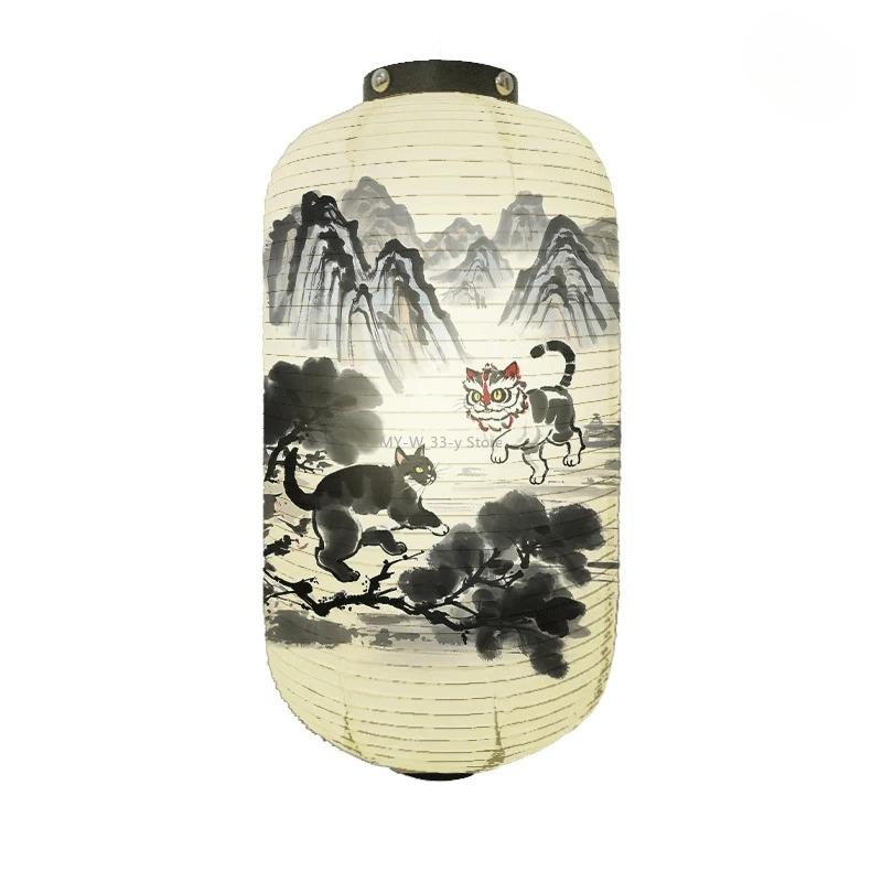 

Japanese Style Cloth Lantern Yakitori Wish Dharma Lantern Outdoor Sushi Pub Bistro Ramen Shop Restaurant Decor Advertisement 20x35cm