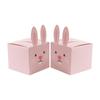 Cute Rabbit Candy Box Easter Party Pink Bunny Gift Box Chocolate Cookie Packaging Box Spring Easter Treat Bag Kids Birthday Gift