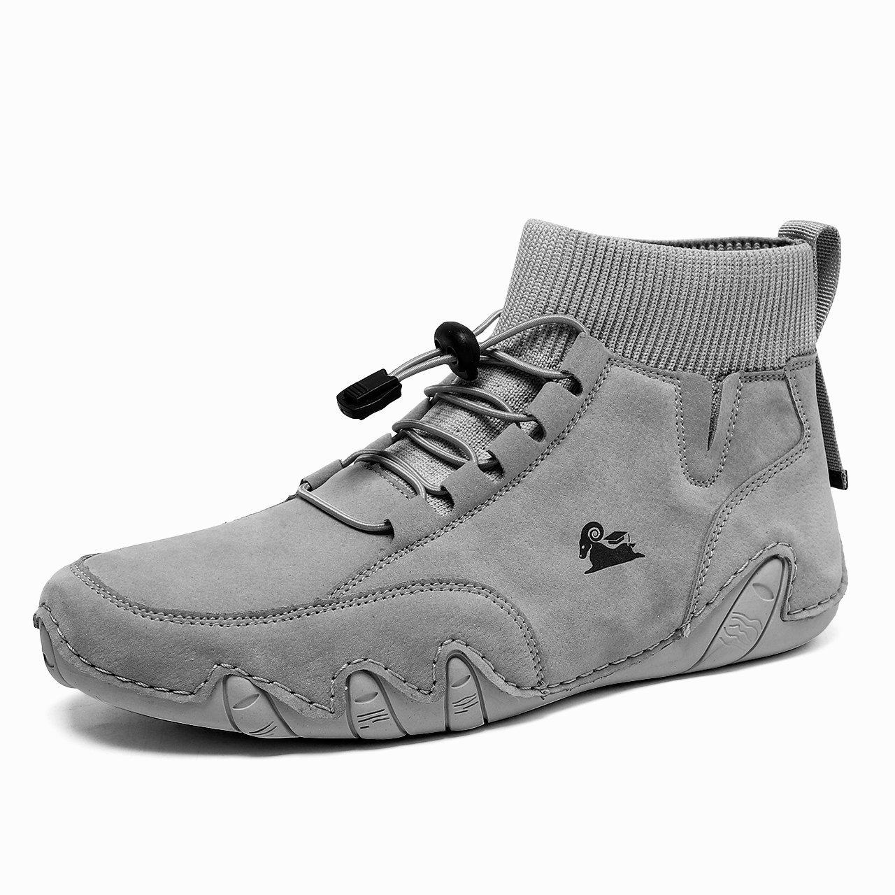 

Мода Новинка Мужские Ботинки Зимняя Обувь для Мужчин Мех Теплые Черные Кожаные Высокие Повседневные Кроссовки Роскошные Брендовые Ботинки Мотоциклетные Ботинки 47 серый