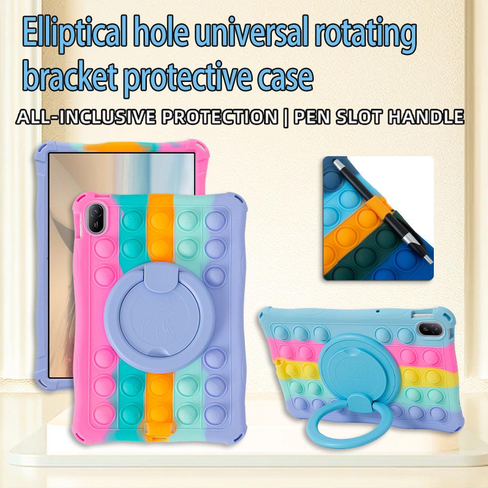 Rotating Bubble Soft Silicone Case For Huawei MatePad SE 11inch 2025 Kickstand Kids Safe Tablet Cover
