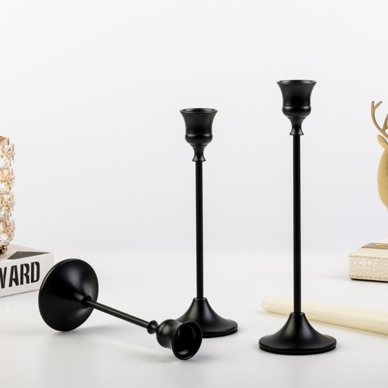 Sæt af 3 Guld Koniske Lysestager Moderne Metal Lysestager til Bordborddekoration Bryllup & Boligindretning