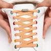 1 Paar elastische Schnürsenkel ohne Binden, flache Schnürsenkel mit Metallverschluss für Sneaker, einfach zu tragen für Kinder und Erwachsene
