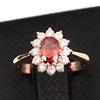 CC Prinses Diana Ringen Rode Steen Roségoud Kleur Mode Sieraden Bruiloft Verloving Feest Accessoires CC626