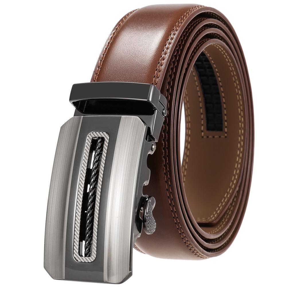 1Pcs Casual Men'S Belt, Fashion Casual Business Cowhide Belt, Automatic Buckle Belt Ly36-40 3688-1
