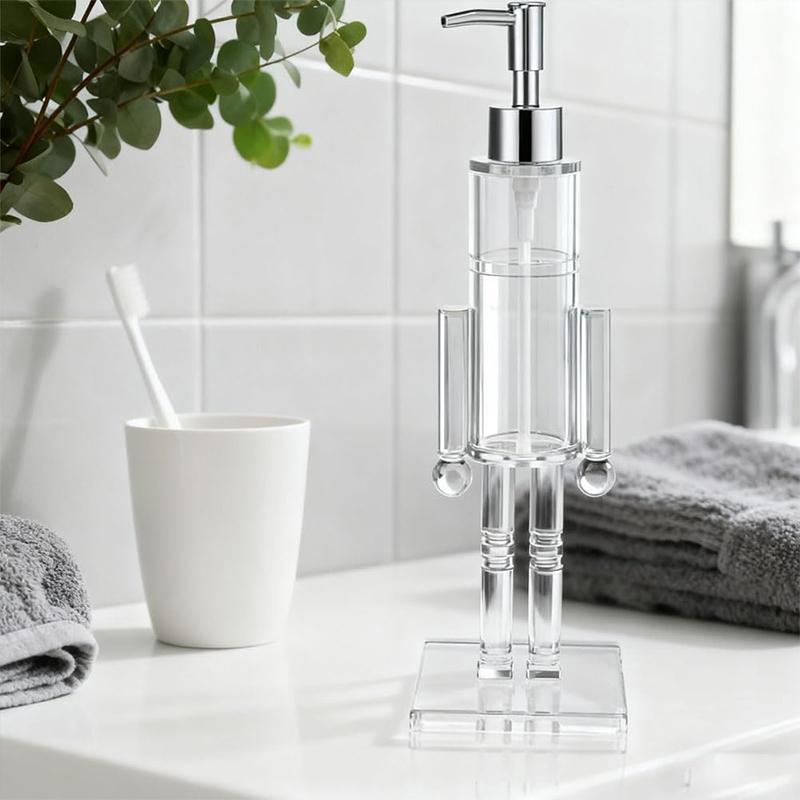 Dispensador de Sabonete Quebra-Nozes, Dispensador de Sabonete Quebra-Nozes Acrílico Transparente, Dispensador de Sabonete Decorativo, Frasco para Sabonetes de Mão de Natal