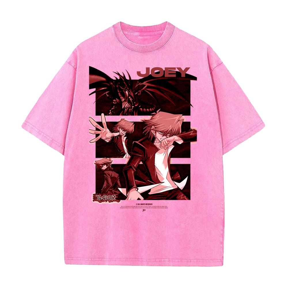 Joey Anime T-shirt Harajuku Gothic Washed T Shirt Men's Clothing Summer Short Sleeve Casual Cotton Tees Tops