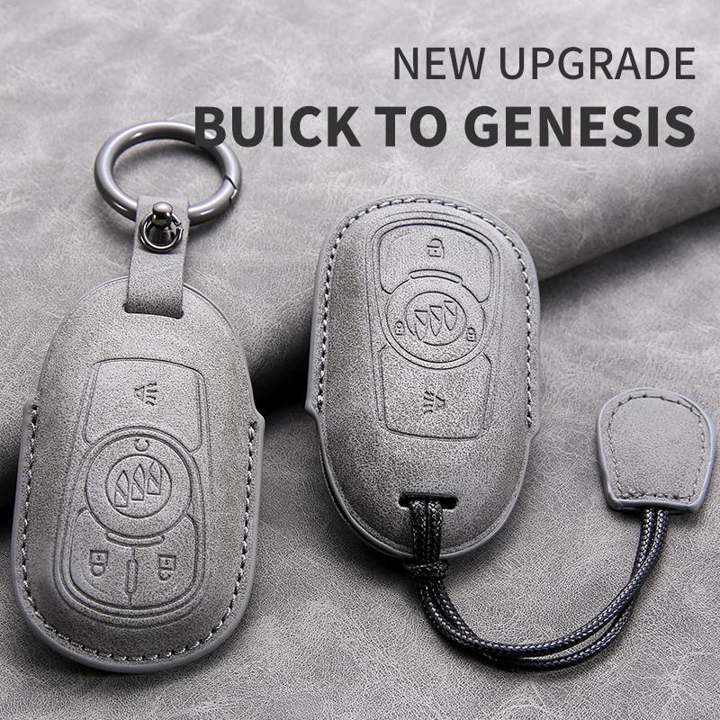 Leather Car Remote Key Case Cover Shell for Buick Verano Envision Avenir Lacrosse Regal Encore Excelle Enclave Anthem Cascada