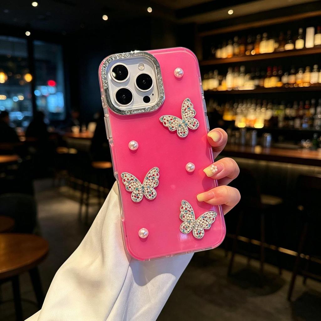 Corrugated Pearl Butterfly Case for iPhone 15/14 Pro