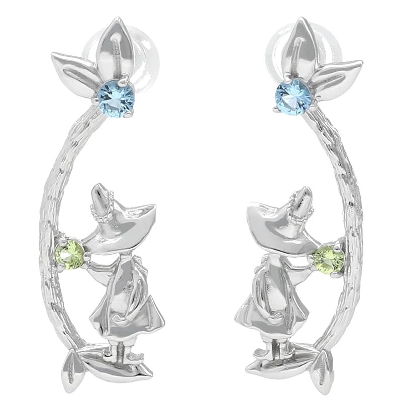 

[Shinjuku Gin no Kura] Moomin MOOMIN snufkin back style stud earrings 2P for both ears ladies silver 925 public formula Goods character