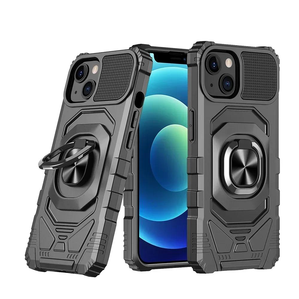 

Armor Heavy Duty Case For Apple iPhone 11 12 13 14 15 16 17 Pro Max Magnetic Rotating Ring Holder Full Cover Phone Fundas Coque iPhone 11