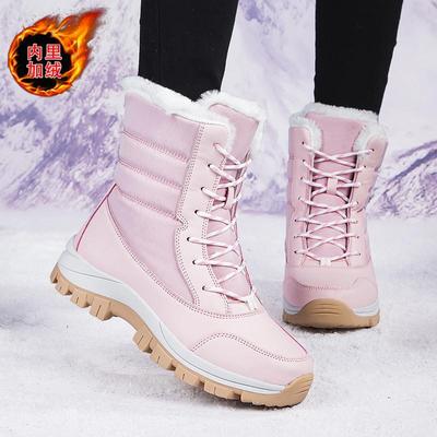 2026 New Women Fur Snow Boots Winter Women's Shoes Keep Warm Handmade High-top Boots Plush Non Slip Outdoor Warm Hiking Shoes