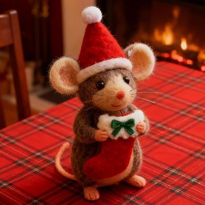 Felt Animals Compact Animal Ornaments Christmas Felt Mouse Decor For Indoor Windowsills Holiday Bedroom Living Room Den
