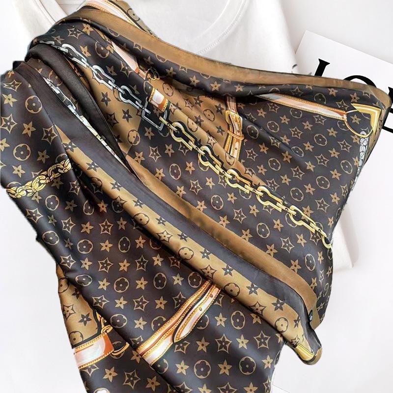 Shawl Scarf High-End Feel Women's Outerwear Summer Sun Protection Four-Leaf Clover Lijing New Thin Decorative Silk Scarf