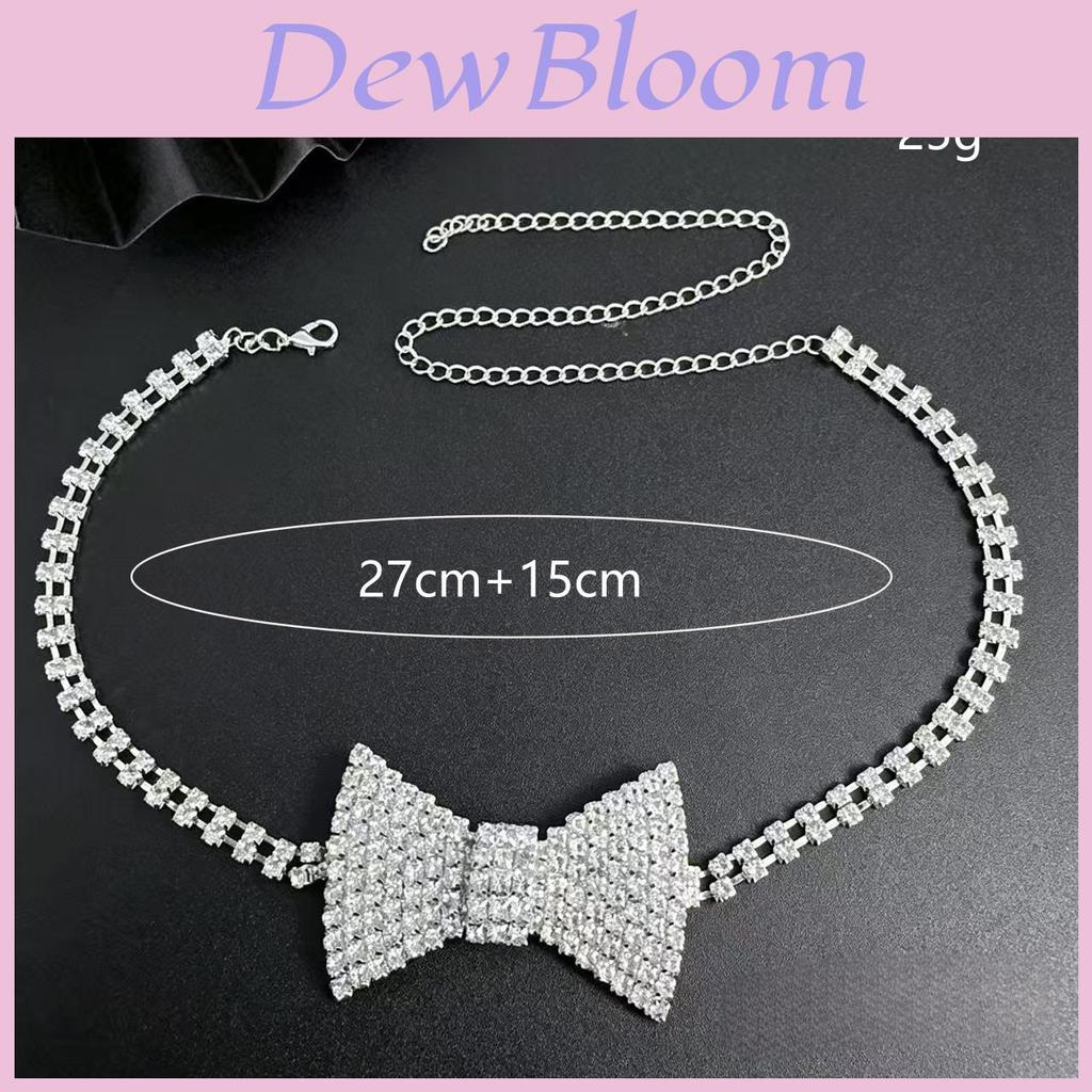 Romantic Water Diamond Choker Necklace With Butterfly Bow Design For Party Wear Women