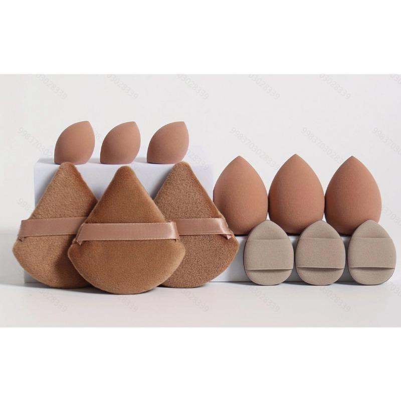 Makeup Sponge Set Multi-Type Beauty Blender Powder Puff Kit 12PCS кофейный