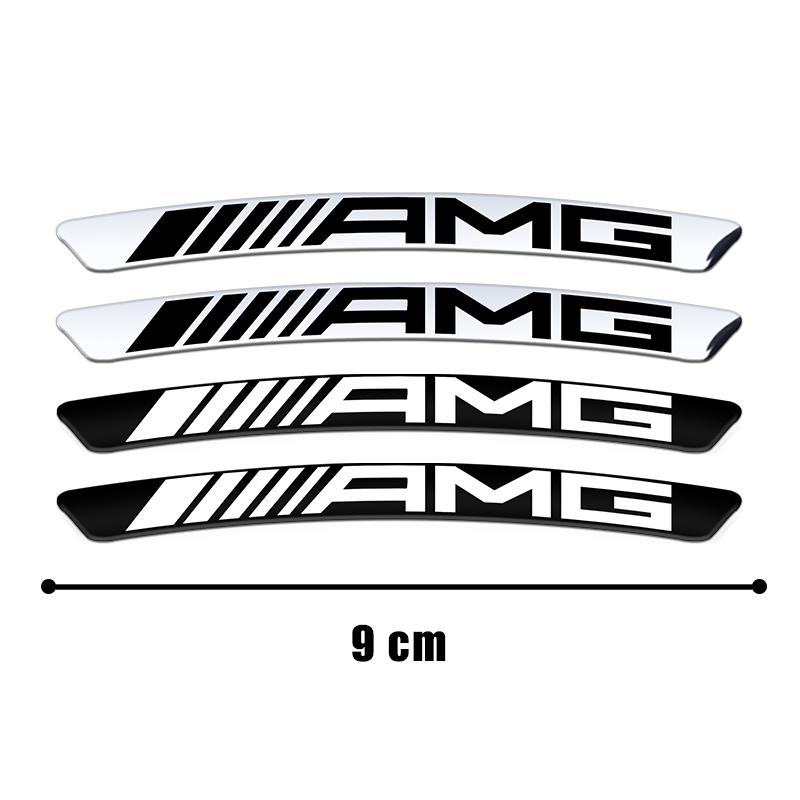 WUGL8 4Pcs Wheel Hub Stickers Wheel Rims Aluminium Decoration Strips For Mercedes Benz AMG GLC GLA GLB GLE GLS CLA W204 W205 W169 W176