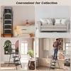 4 Step Ladder, Sturdy Steel Stool with Anti-Slip Wide Pedals, Handrail, Safe-Lock Design, Pass 330 lbs Load Testing, Folding Portable Black