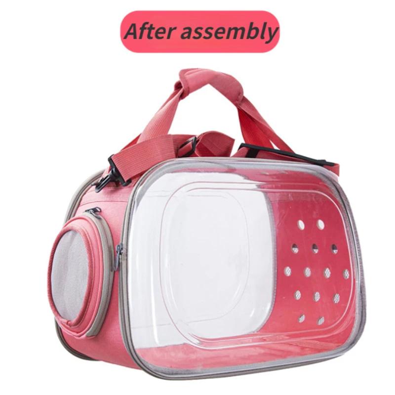 Classic Cat Dog Carrier Bag Transportation Travel Breathable Pet Handbag Portable Shoulder Basket Backpack Puppy Tote Transparent Cage
