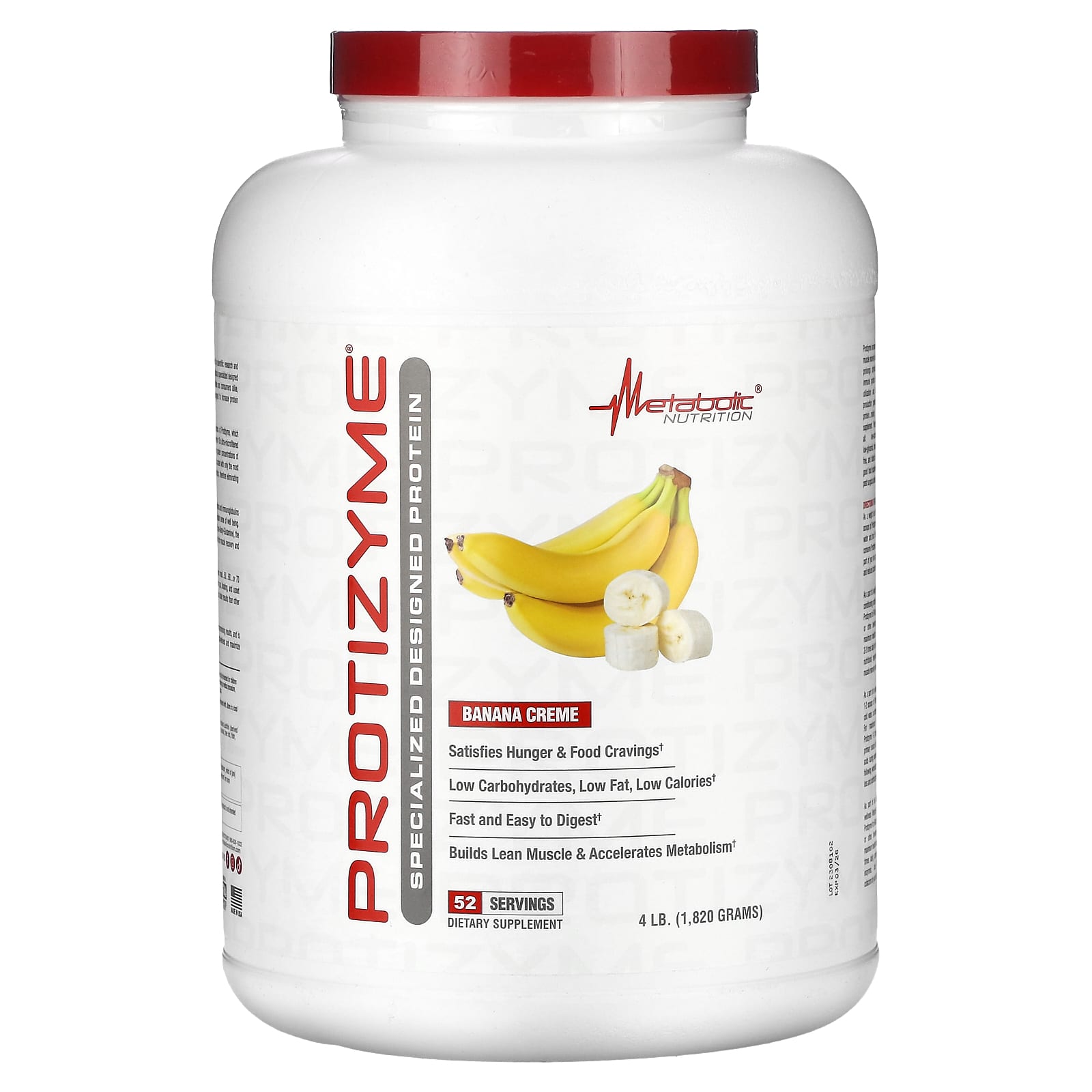 

Protizyme, Specially Designed Protein, Banana Cream, 1,820G (4Lb)