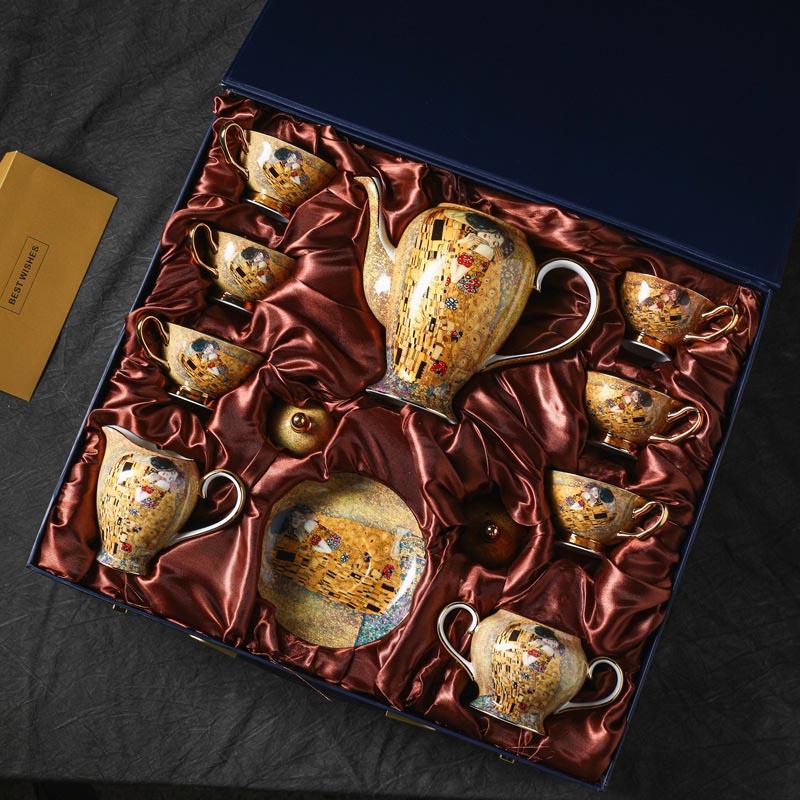 Europejski Bone China Ceramiczny Kubek do Kawy Spodek Łyżeczka Zestaw Angielski Popołudniowy Herbata Kubek do Kawy Domowy Zestaw Herbaciany Luksusowy Kubek Prezentowy Herbata