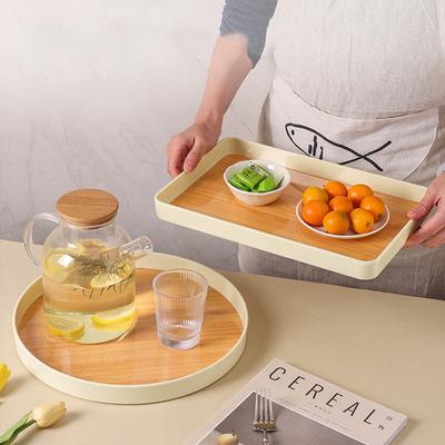 Nordic Wood Storage Tray Household Desktop Sundries Cosmetic Perfume Jewelry Key Plate Home Decorative Round Storage Trays