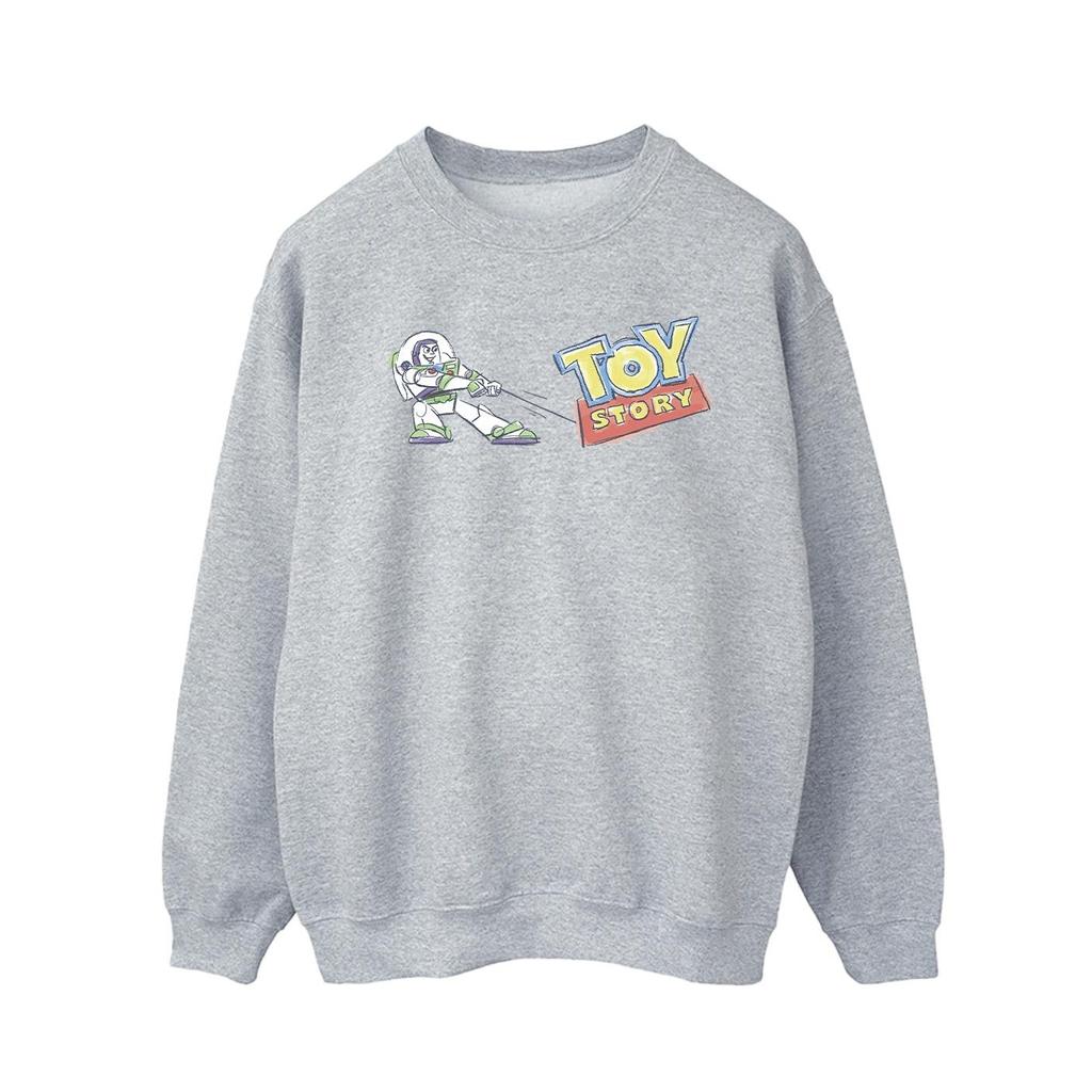 Disney Mens Toy Story Buzz Pulling Logo Sweatshirt