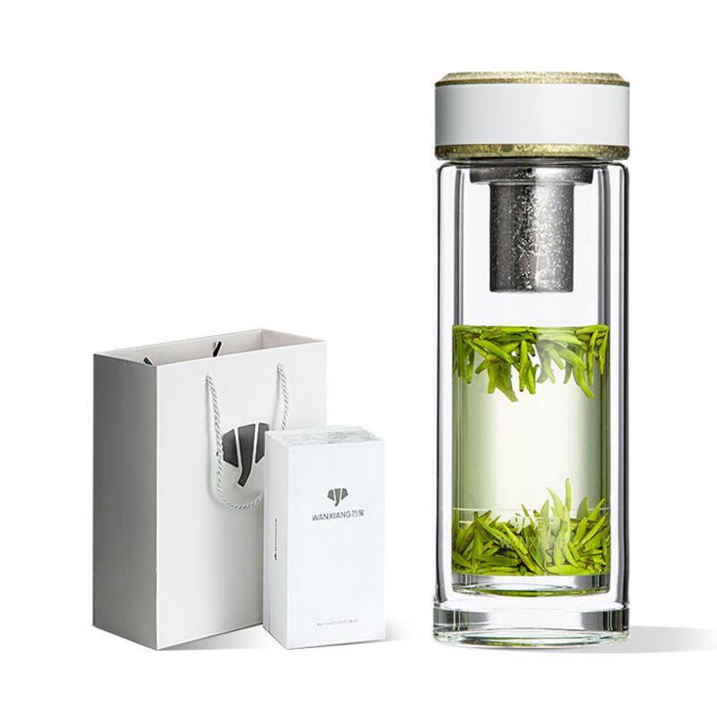 Vientiane Titanium Silver Antibacterial Double-Layer Glass Tea Cup