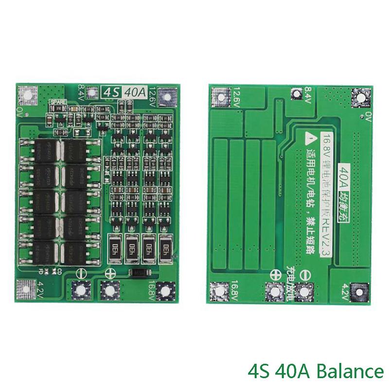 3S 4S 40A 60A Li-ion Lithium Battery Charger Protection Board 18650 BMS For Drill Motor 11.1V 12.6V/14.8V 16.8V Enhance Balance