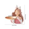 Cute Girl Storage Decor with Pallet Resin Sculpture Decor Entrance Crafts Candy Sundries Household Supplies for Home Living Room