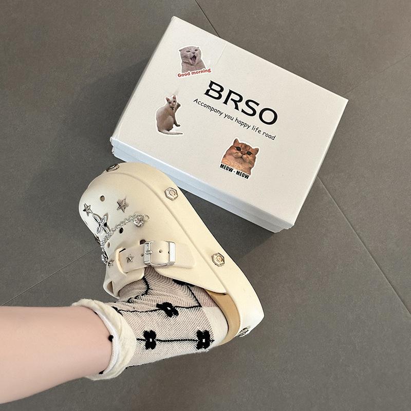 Thick-bottomed Bag Head Slippers for Women's Summer Outer Wear, New Summer Models, Breathable and Comfortable, Heightening and Non-slip