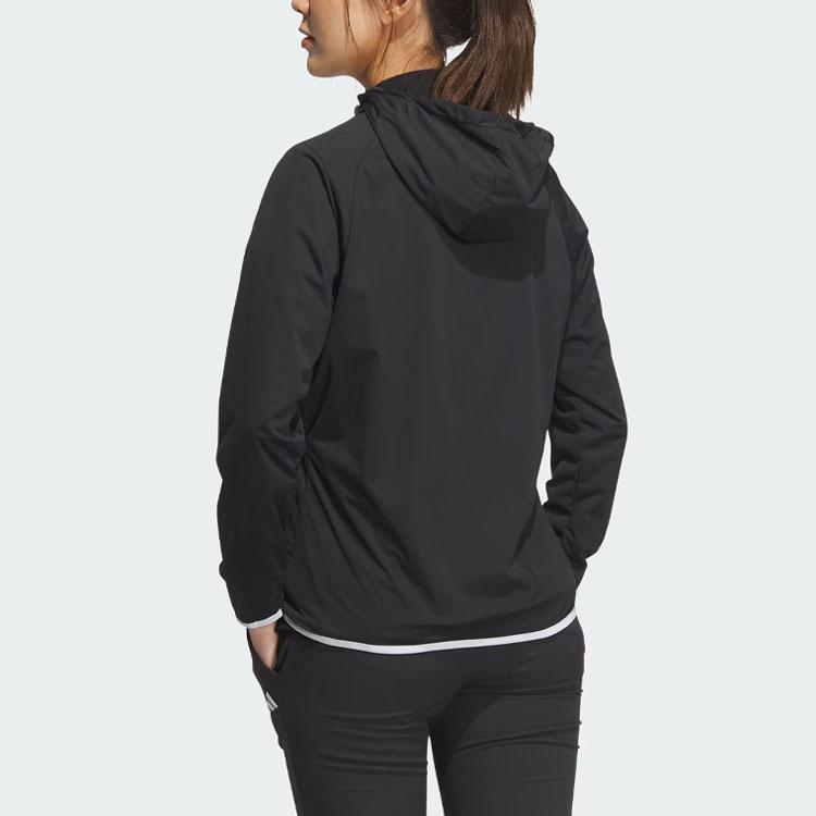Adidas Wind.Rdy Long Sleeve Jacket Letter Logo Print Golf Sports Hooded Jacket Women Jacket Black HY0848
