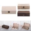 Retro Rectangular Wooden Storage Box Clamshell Desktop Organizer Jewelry Gift Box for Home Decor Organizador