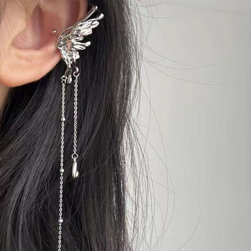 Female Jewelry Fairy Butterfly Earrings Fashion Jewelry Hanging Earrings New Elf Ear Cuff  Gift