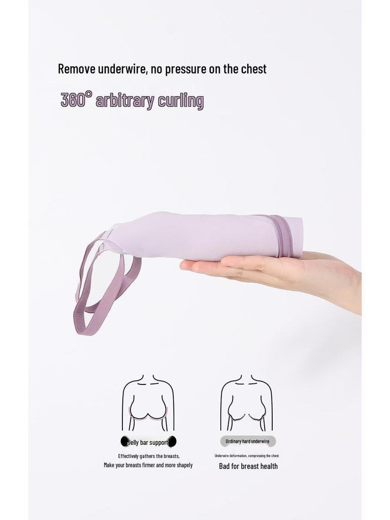 Seamless Jelly Underwear: Women's Light, Breathable Mesh, Wirefree Bra with Petal Cup Support